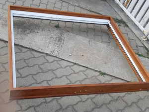 Fa natúr zsalugáter spaletta 2 szárnyú 156x131cm magas jól működő - kép 2