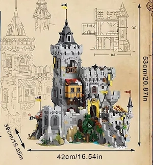 Lego komp. Bricklink Castle Icons 10305 Sólyomlovag Kastély Vár 5000db Lepin ÚJ - kép 2