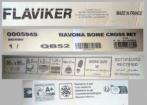FLAVIKER Navona Bone Cross RET porcelán gres burkolólap (80 80 cm) - kép 10