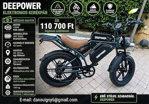 DEEPOWER 750W elektromos FAT BIKE   Új és nagy teljesítményű