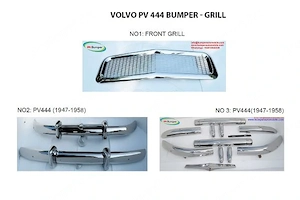 Bumper and grill for Classic Volvo PV 444 (1947-1958) by stainless steel new 