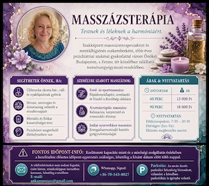 Frissítő, izomlazító aromaterápiás és energiaharmonizáló, stresszoldó masszázs Budapesten - kép 2