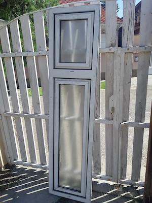 Álló műanyag ablak nyíló 50x197cm balos felül fix hőszigetelt üveges - kép 2