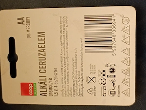Coop alkáli ceruzaelem LR 6MCO AA 1,5V 4 db 500ft óbuda 36 50 104 8272 - kép 4