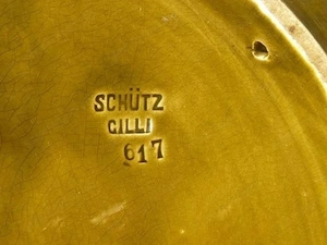 Schütz Cili majolika, jelzett falitál, falitányér, falidísz. - kép 3