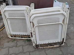 6db retro kempingszék fémvázas összecsukható műanyag ülőkével - kép 6