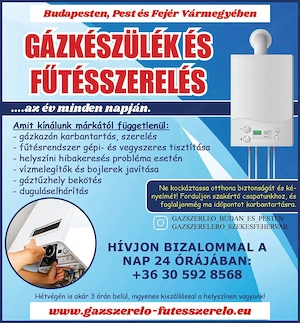 Gázkazán szerelés 0-24, Gázszerelő Budapest VIII. Kerület