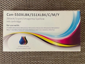 2 doboz bontatlan, utángyártott Canon 550XL 551XL tintapatron készlet