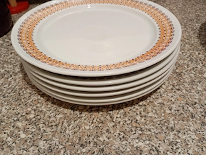 6db alföldi nagy lapostányér 28cm terrakotta mintás eladó 15000ft óbuda  Retro modernista, geometrik