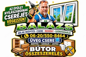Nyílás zárok cseréje beépítése redőny javítás beszerelés szúnyog háló üvegezés laminált parketta ler