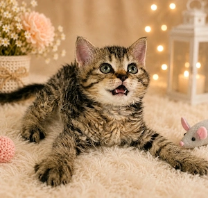 Eladó Selkirk Rex göndör szőrű kisfiú cica baba - kép 3