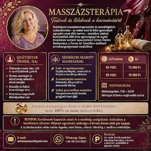 Masszázs Budapesten - Testi-lelki kimerültség, stressz; hát- és derékfájdalmak ellen (9. ker.) - kép 4