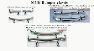 MGB (1962-1974) and MGB GT Split 1970 bumper classic car