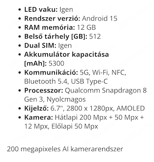 Honor 400 pro megkím lt 1 év garanciával eladó - kép 2