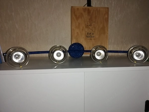 Újszerű Eglo ezüst fali spotlámpa kék csillaggal (égő nélkül) és mennyezeti lámpa 4x60W égővel - kép 5