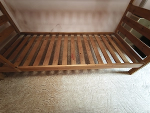 Fenyő emeletes ágy matracokkal együtt fekvő felület 80 x  200 cm kép szerinti állapot kompletten 55  - kép 2