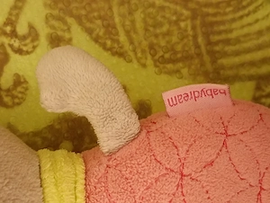 Babydream márkájú, rózsaszín-sárga ruhás, őzike zenélő plüssjáték 2000ft óbuda személyes átvétel óbu - kép 2
