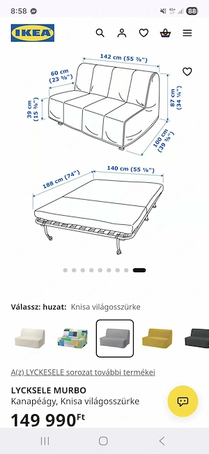Kanapé IKEA Lycksele Murbo - kép 4