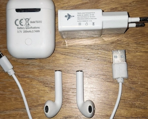 Bluetooth fülhallgató fehér TS-D12 teljes készlet, eladó - kép 5
