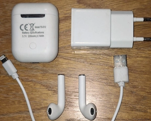Bluetooth fülhallgató fehér TS-D12 teljes készlet, eladó - kép 3