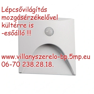 Süllyesztett Biztonsági mozgásérzékelős LED lépcsővilágítás  fali lámpa PIR mozgásérzékelővel, KÜLTÉ - kép 3