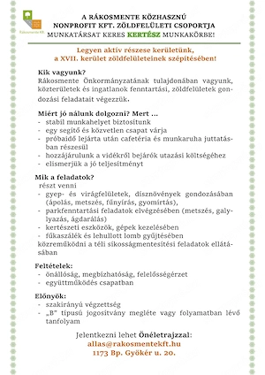 Kertészt keresünk!