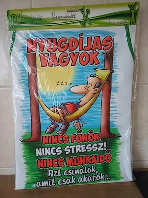 Nyugdíjas vagyok vicces kötény, és kitöltésre váró vicces nyugdíjas bizonyítvánnyal eladó, ÚJ! - kép 2