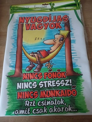 Nyugdíjas vagyok vicces kötény, és kitöltésre váró vicces nyugdíjas bizonyítvánnyal eladó, ÚJ! - kép 3