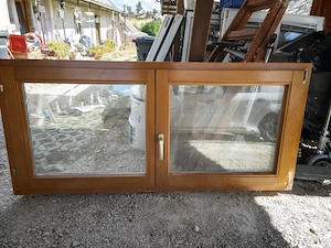 Fa tok osztó nélküli bukó-nyiló hőszigetelt 172 x 82 cm 2 réteg üveg kép szerinti szép állapot esetl - kép 2