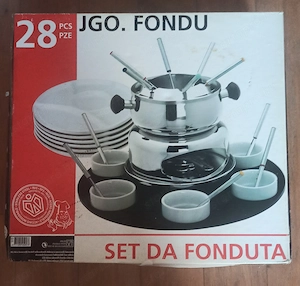 Fondü készlet 28 részes rozsdamentes acél fondü készlet (Set da Fonduta) (teljesen új  - kép 4
