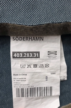 IKEA Söderhamn kanapé karfa, finnsta türkiz huzattal (802.238.84) - ÚJ - kép 3