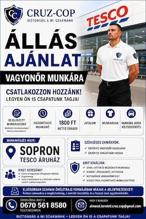 Vagyonőr állás Sopron