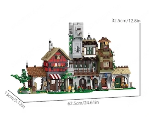 Lego komp. Castle Vár Középkori Piactér Medieval Market Village 3000db Lepin ÚJ  - kép 3