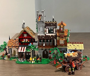 Lego komp. Castle Vár Középkori Piactér Medieval Market Village 3000db Lepin ÚJ  - kép 7