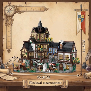 Lego komp. Castle Vár Középkori Város központ Town square 3900db LEPIN ÚJ - kép 6