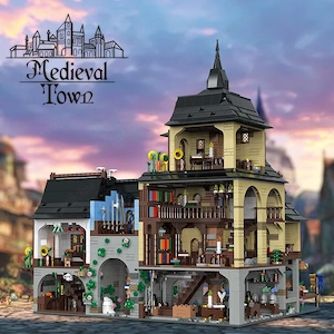 Lego komp. Castle Vár Középkori Város központ Town square 3900db LEPIN ÚJ - kép 4