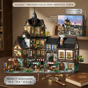 Lego komp. Castle Vár Középkori Város központ Town square 3900db LEPIN ÚJ - kép 3