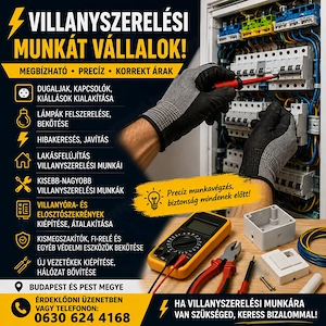 Villanyszerelés Pest megyében!!!