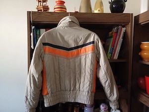 m&k sportswear steppelt, szürke és narancssárga színű, kapucnis téli kabát beleirt méret 38 8-10éves - kép 6