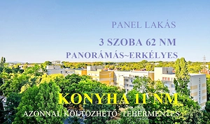 Különnyíló 3 szobás, panorámás, erkélyes, klímás, csendes lakás eladó!