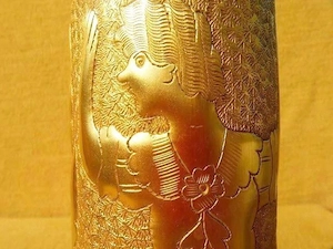 Réz, töltényhüvely váza - 31 cm. - kép 6