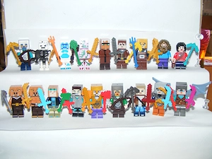 Lego Minecraft figurák Steve Zombi Pigman Piglin Falusi Skin pack 18db figura ÚJ! - kép 5