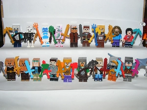 Lego Minecraft figurák Steve Zombi Pigman Piglin Falusi Skin pack 18db figura ÚJ!