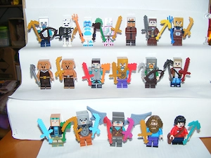 Lego Minecraft figurák Steve Zombi Pigman Piglin Falusi Skin pack 18db figura ÚJ! - kép 2