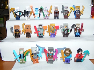 Lego Minecraft figurák Steve Zombi Pigman Piglin Falusi Skin pack 18db figura ÚJ! - kép 6