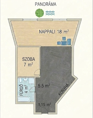 Svábhegyen 1 szoba + kis hálós szuperpanorámás, fr.erkelyes lakás KIADÓ - kép 10