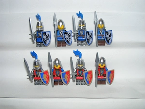 Lego Castle figurák katonák Crusader Lion Black Falcon katona figura 4+4db ÚJ - kép 2