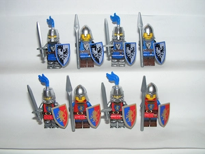 Lego Castle figurák katonák Crusader Lion Black Falcon katona figura 4+4db ÚJ