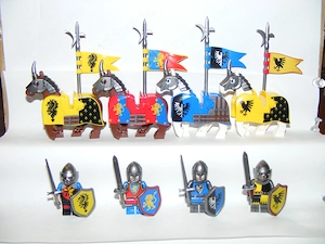 Lego Castle figurák katonák Crusader Black Falcon Sárkány lovag katona 4+4db ló ÚJ - kép 5