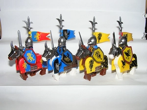 Lego Castle figurák katonák Crusader Black Falcon Sárkány lovag katona 4+4db ló ÚJ - kép 8